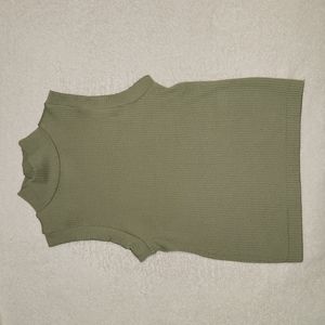 Green mock neck top